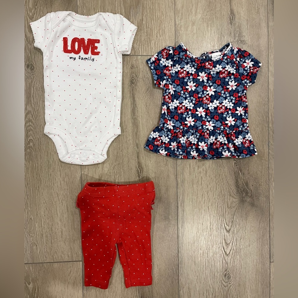 3 pieces baby girl set